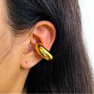 Stainless Steel Chunky Ear Cuff Gold Hip Hop Exaggerated Unisex